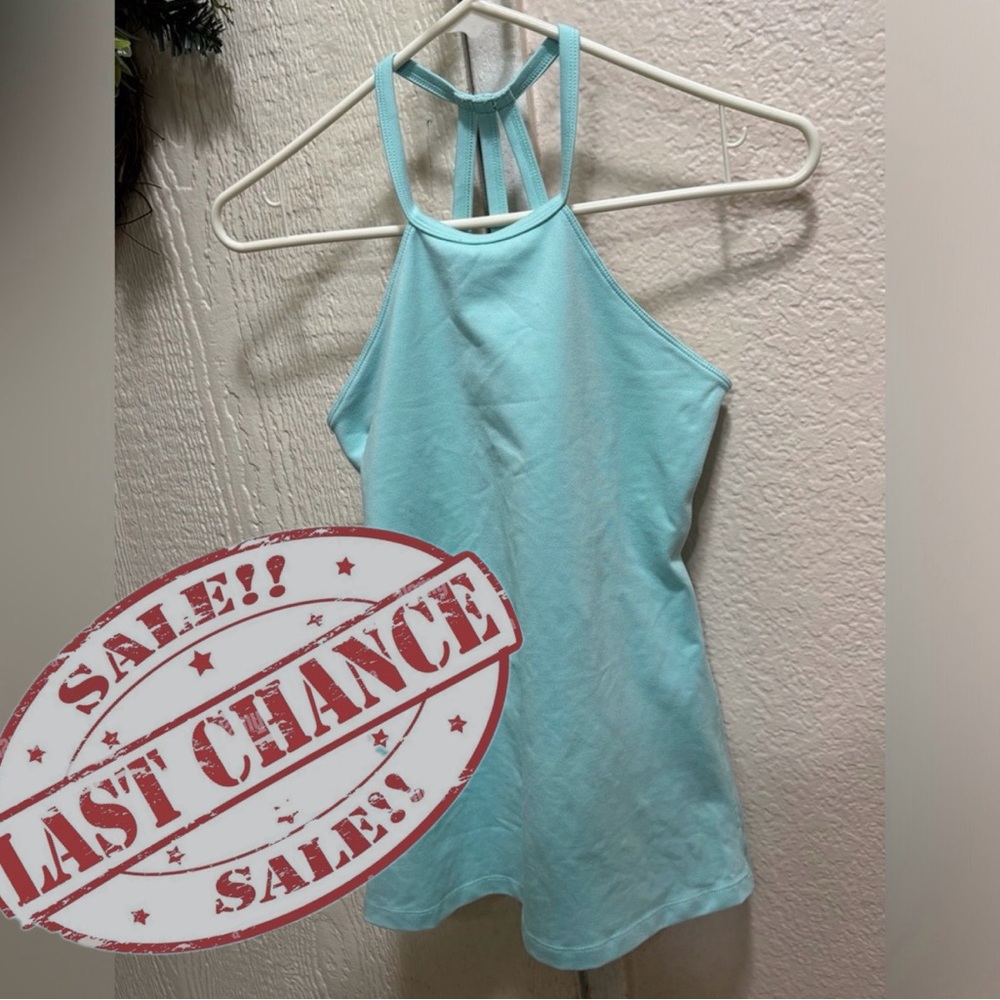 POPFLEX Aqua Halter Tank Top Women’s Size 8